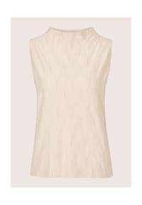 MADELEINE - Kurzarm-Bluse mit Stehkragen, strukturiert - marine