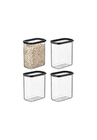 MEPAL Vorratsdosen Modula 1500 ml 4er Set - MODULA - schwarz
