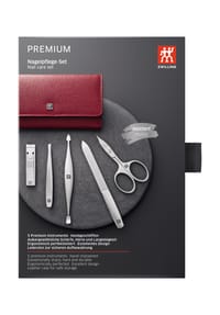 ZWILLING TWINOX® - Premium Maniküre/Pediküre-Etui, 5-teilig - ROT/SILBER