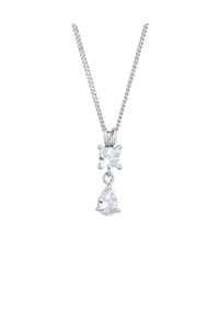 elli. - Halskette Tropfen Zirkonia Weiß 925 Sterling Silber - Silber