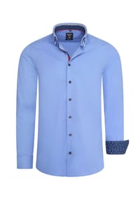 RUSTY NEAL® - Langarmhemd mit trendigen Kontras-Details - Blau
