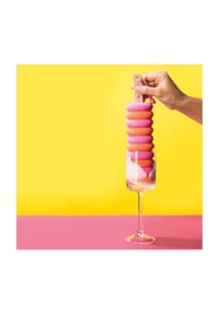 DONKEY - Spülschwamm Crazy Curls Lemon, Pink / Orange, 26 cm - Gelb / Blau