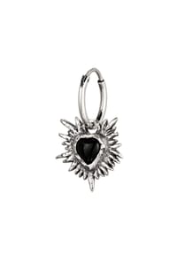 HAZE & GLORY - Ohrringe Creole Herz Onyx Schwarz 925 Sterling Silber - Gold