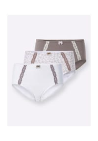 SIEH AN! - Hüftslip - ecru-taupe-bedruckt + ecru + taupe