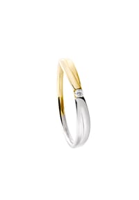 MONCARA - Damen Ring, 375er Gold, 1 Diamant ca. 0,03 Karat - Gelbgold