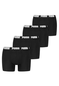 PUMA® - Herren Boxer Shorts, 4er Pack - Basic Boxer ECOM, Cotton Stretch, Everyday - Blau/Grau