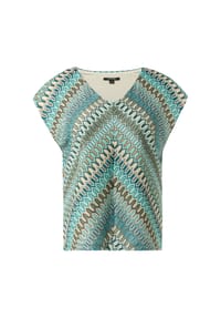 comma, - T-Shirt, V-Ausschnitt, für Damen - 62H3  BLUE GREEN
