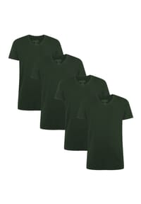 Bamboo basics© - Damen T-Shirt KATE, 4er Pack - Unterhemd, Rundhals, Single Jersey - Grün