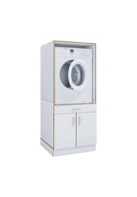 VCM. - Waschmaschinenschrank mit Unterschrank, Waschmaschinenumbau mit Stauraum hinter zwei Drehtüren und einer Schublade, Maße: Überbauschrank H. 162 x B. 67 x T. 68 cm, Rislo CL XL - Anthrazit