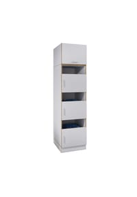 VCM. - Mehrzweck-Wäscheschrank , schmaler Stauraumschrank mit 4 Fächern & Drehtüren, Maße Haushaltsregal H. 200 x B. 50 x T. 60 cm, Rislo SD XXL - Anthrazit