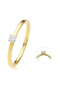 ONE ELEMENT Timeless Diamonds - 0.1 ct Diamant Brillant Ring aus 585 Gelbgold - gold
