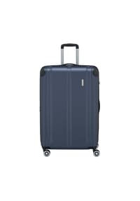 travelite CITY - 4-Rollen-Trolley, Hartschale, Kreuzspanngurte, TSA-Schloss - 20 MARINE