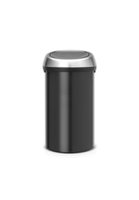 brabantia - Abfalleimer Touch Bin, Deckel, Fingerprint Proof, Schwarz, 60 L - Brilliant Steel