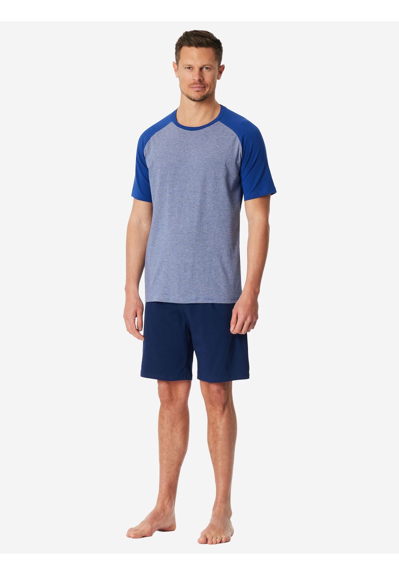 Schiesser Schlafanzug, Kurz, FüR Herren, Blau, 50