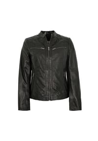 JILANI - Damen Lederjacke Lammnappa schwarz - schwarz