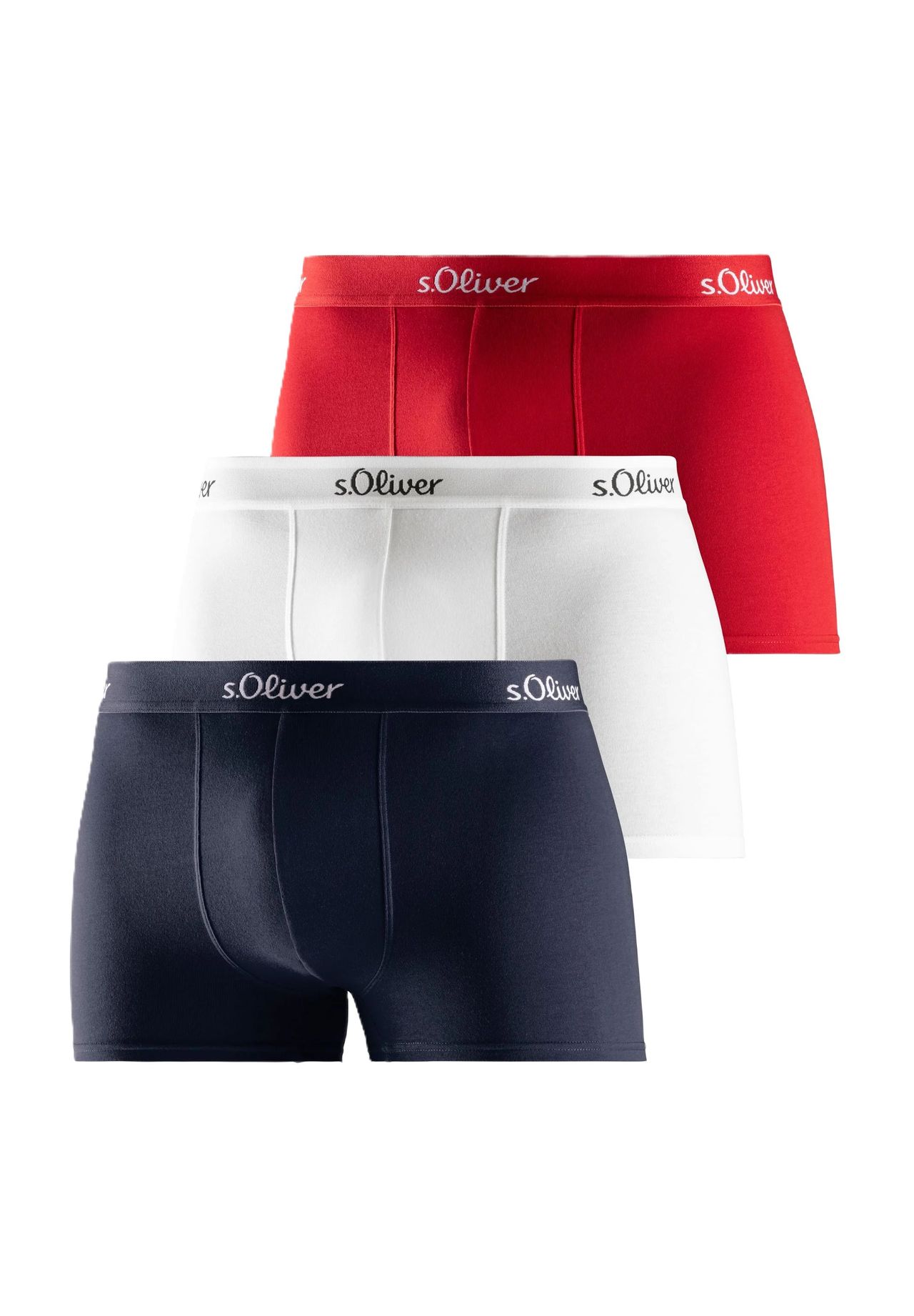 S.oliver Pants 3Er-Pack Logo-Bund Für Herren Blau/Weiß/Rot M - Bild 4