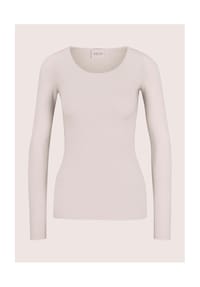 MADELEINE - Langarmshirt mit Rundhals & Kaschmir - perlweiß