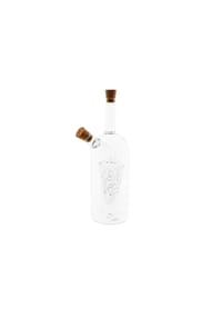 mulex® - Öl- & Essigspender aus Glas 2-in-1 mit Kork, 300 ml + 50 ml, - Transparent 23 x 6,5 cm