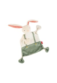 sigikid® - Schnuffeltuch Hase grün ,  für Babys und Kinder - cremeweiß/grün