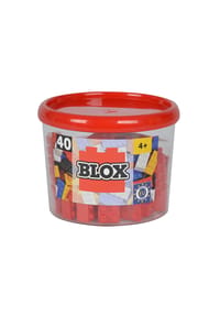 Simba - Klemmbausteine Blox 40 Rote 8er Steine in Dose, 40 Stück - 