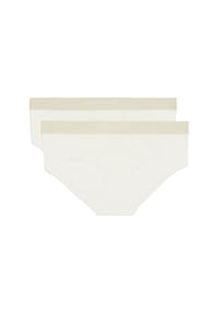 Marc O'Polo - Iconic Rip Hipster, 2er-Pack, Logo-Bund, für Damen - 152 WHITE COTTON
