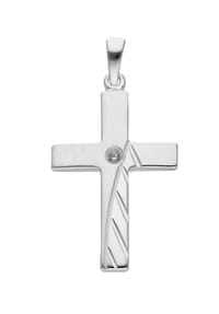 Adelia's - Damen Silber Schmuck 925 Silber Kreuz Anhänger mit Zirkonia - silber