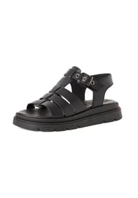 Tamaris - Sandalen, Keilabsatz, für Damen - 003 BLACK LEATHER