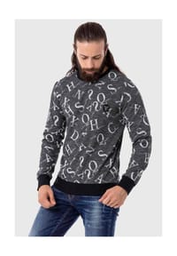 CIPO & BAXX® - Sweatshirts mit Allover-Print - ANTHRACITE