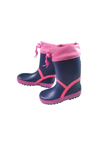 maximo® - Gummistiefel uni, Paspel Jerseyfutter, Stulpe, patch - navy/calypso
