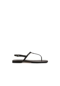 ONE ELEMENT - Schwarze Ledersandalen mit quadratischer Zehe - Schwarz