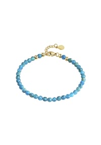 zeeme STAINLESS STEEL - Armband Edelstahl Achat - gelb