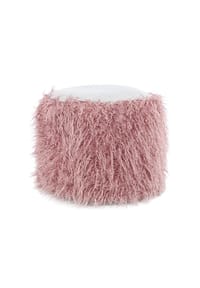 Kayoom - Sitzkissen Fellpouf Bobtail 125 rosa - grau – Eiche - rosa - grau