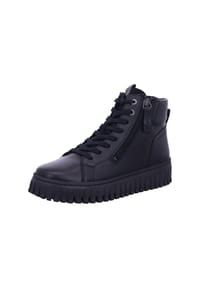 Tamaris - Sneaker, Leder, Ziernähte, für Damen - 003 BLACK LEATHER