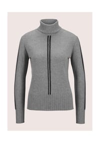 MADELEINE - Moderner Wollpullover mit Ajour-Muster - graphit / schwarz / melange