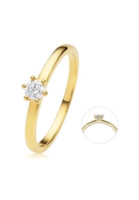 ONE ELEMENT Timeless Diamonds - 0.2 ct Diamant Brillant Ring aus 585 Gelbgold - gold