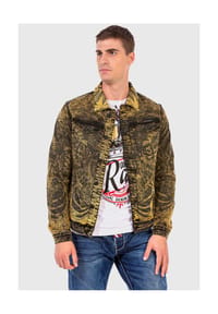 CIPO & BAXX® - Jacken 'JEANS JACKET' mit coolem Alloverprint - YELLOW