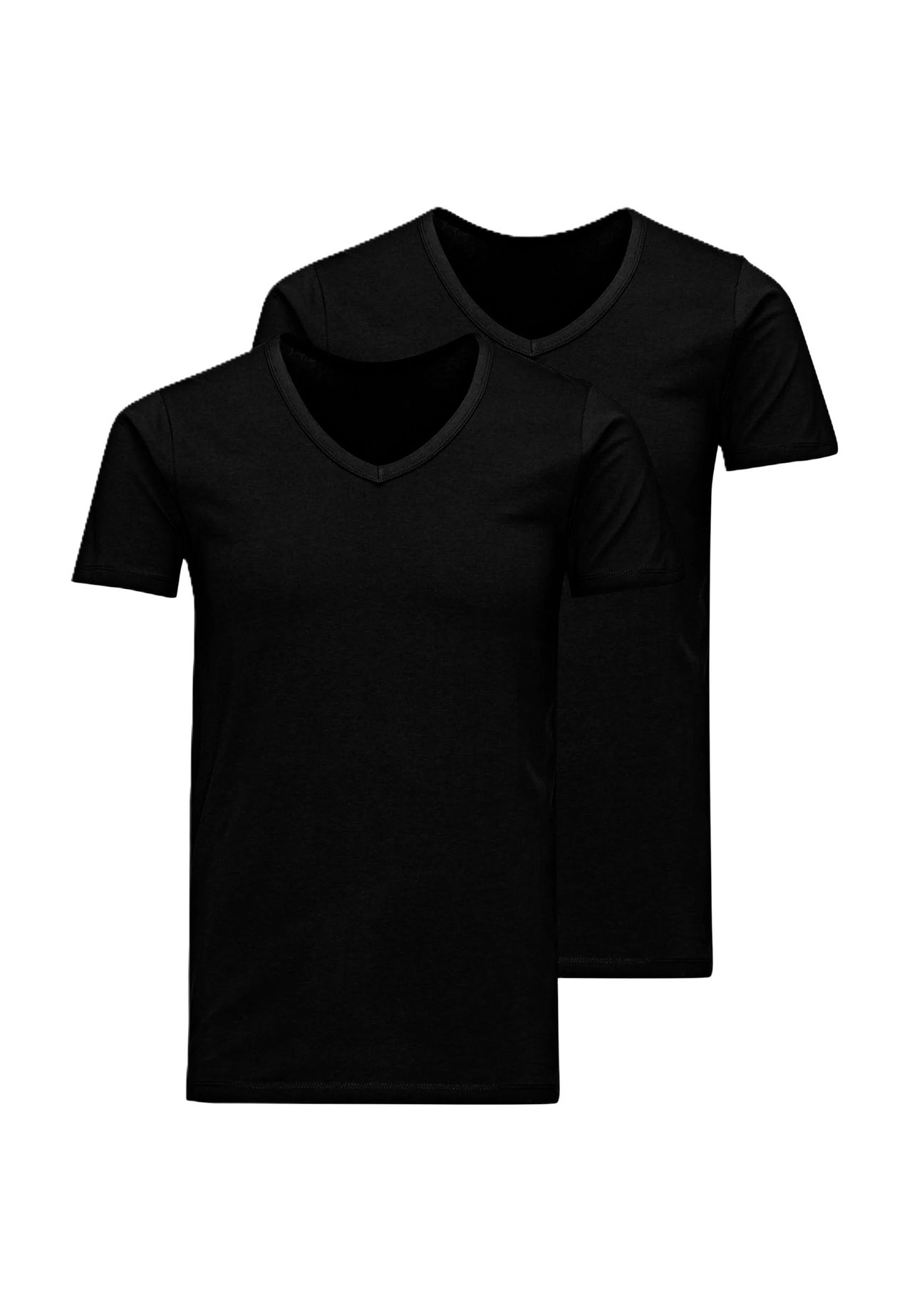 Jack & Jones Schwarz V-Ausschnitt T-Shirt Basic (X2) - Bild 8