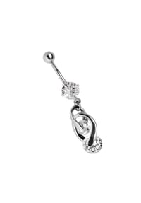 Adelia's - Bauchnabel Piercing Banane mit schleifen Doppelsteinhänger - grün