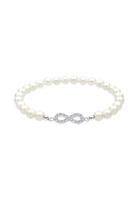 elli. - Armband Infinity Perle Kristalle 925 Silber - Gold