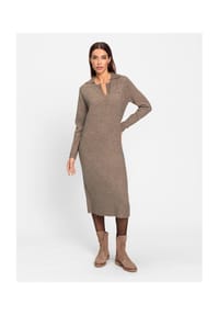 heine - Strickkleid - camel-taupe-meliert