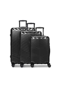 REDOLZ Essentials 18 - Essentials 18 4 Rollen Kofferset 3-teilig mit Dehnfalte - metallic-black shiny
