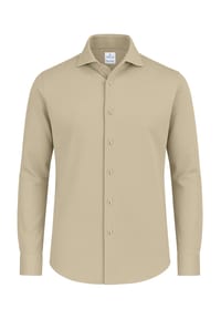 Vercate - Bügelfrei Businesshemd, Japanese Knitted, Slim Fit, Langarm, für Herren - beige
