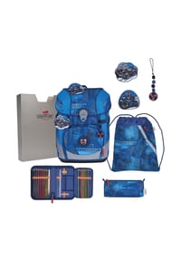 DerDieDas® ErgoFlex Tiny - ErgoFlex Tiny - Schulranzen Set 5tlg. 900g (Deep Ocean) - Butterfly Garden
