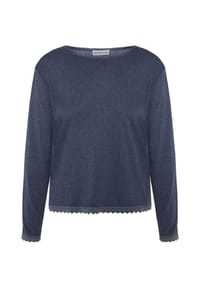 MANGUUN - Shirt Raina, U-Boot-Ausschnitt, für Damen - E499  BLUE MELANGE