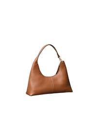 Calvin Klein ASYMETRICAL SLOUCHY - Schultertasche, Leder, Reißverschluss, für Damen - 46H  BROWN