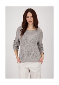 monari - Pullover "Ajour", für Damen - 540  GREIGE