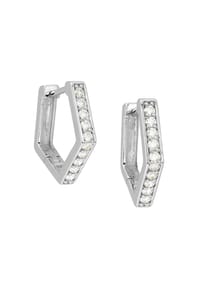 MONCARA - Damen Creolen, 585er Weißgold, 20 Diamanten zus. ca. 0,30 Karat - Weißgold