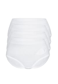 sassa - Taillenslip FEINRIPP mit Stickereimotiv 4er Pack - weiß