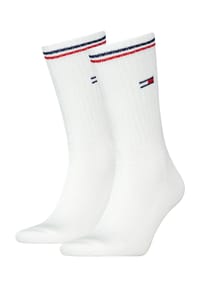TOMMY HILFIGER - Strümpfe, 2-er Pack, Rippbündchen - 001 WHITE
