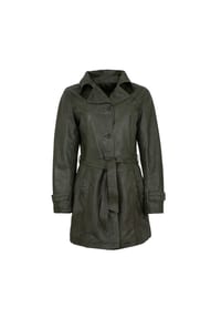 MADDOX - Damen Ledermantel Trenchcoat Lammnappa olive - olive